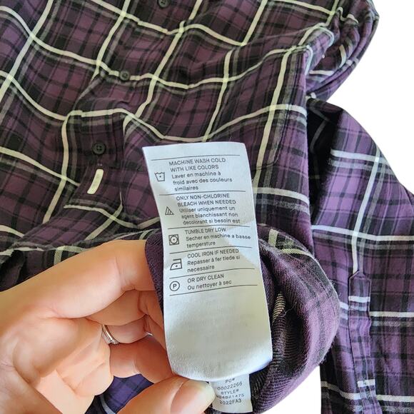 Vince Mens Berkeley Plaid Shirt Size XL Purple Classic Fit Button Down Collared - Picture 9 of 11